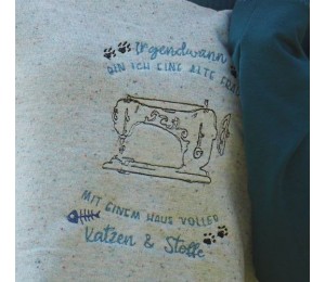 Stickdatei - Spruch Katzen und Stoffe